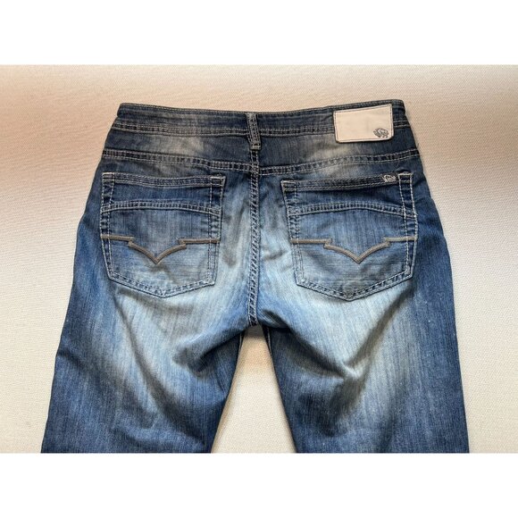 Buffalo David Bitton King Men's Slim Boot Jeans Stretch Size 32x30 Blue Denim - Picture 10 of 12